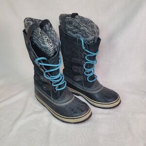 Sorel Boots Womens Waterproof Boots 8 Joan of Arctic Knit Black Tall Gorpcore